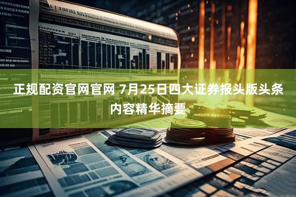 正规配资官网官网 7月25日四大证券报头版头条内容精华摘要
