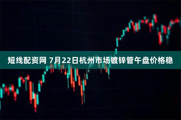 短线配资网 7月22日杭州市场镀锌管午盘价格稳